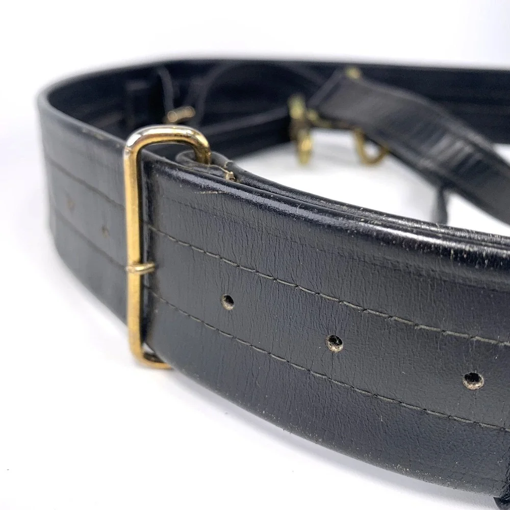 Vintage US Navy Officers Sword Belt & Buckle w/ Hangers Size 34 N.S. Meyer NY